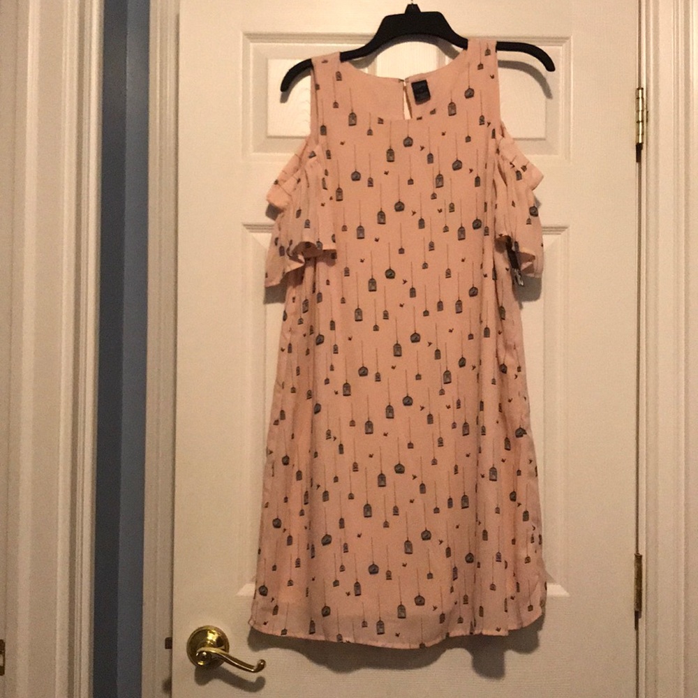 Cold Shoulder Flutter Sleeve Dress